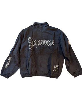 Supreme Old English Track Jacket – Black – Size Medium – Brand New With Tags